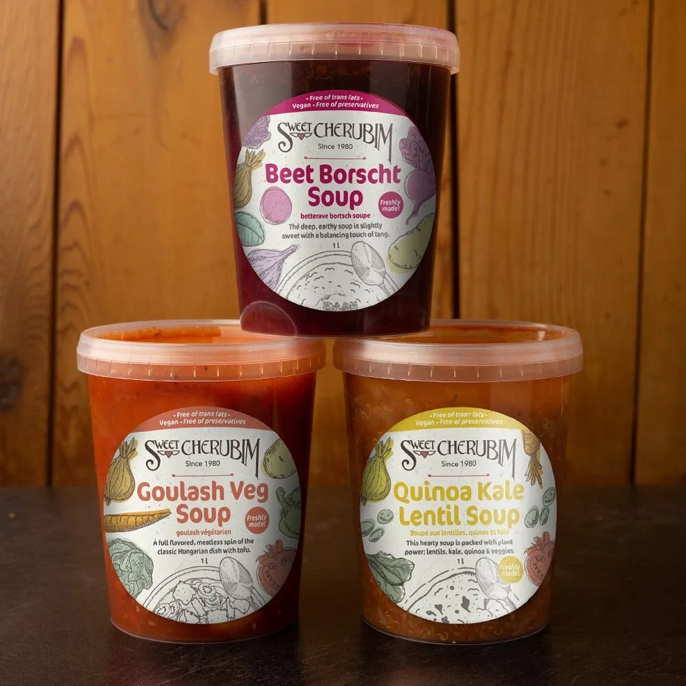 Sweet Cherubim is an Organic and Natural Food Store, Bakery, and Vegan/Vegetarian Restaurant. It was founded in 1980 and still today is a great contribution to the vegan and vegetarian world of Vancouver. 
I was lucky enough to aid them in refreshin