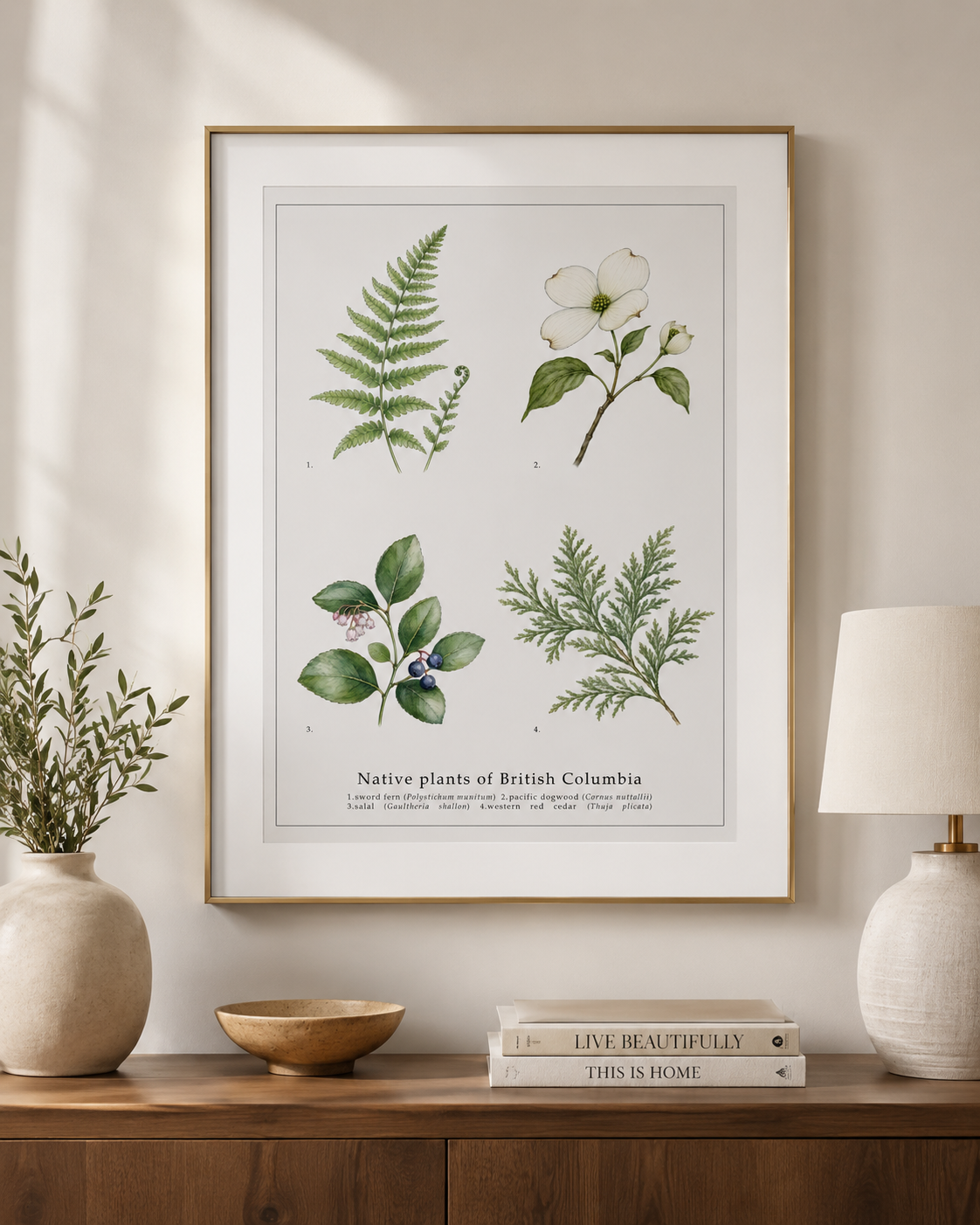Native Plants of British Columbia,  Botanical Art Print