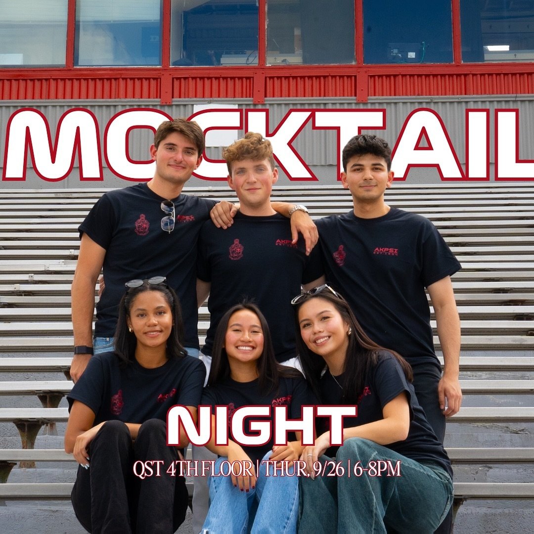 MOCKTAIL NIGHT TONIGHT 📀🌟

Our final closed recruitment event! We welcome all our closed recruitment applicants to join us tonight at Questrom 4th Floor from 6-8PM! Dress code is cocktail attire. Thanks to our sponsors, Red Bull, come enjoy some li