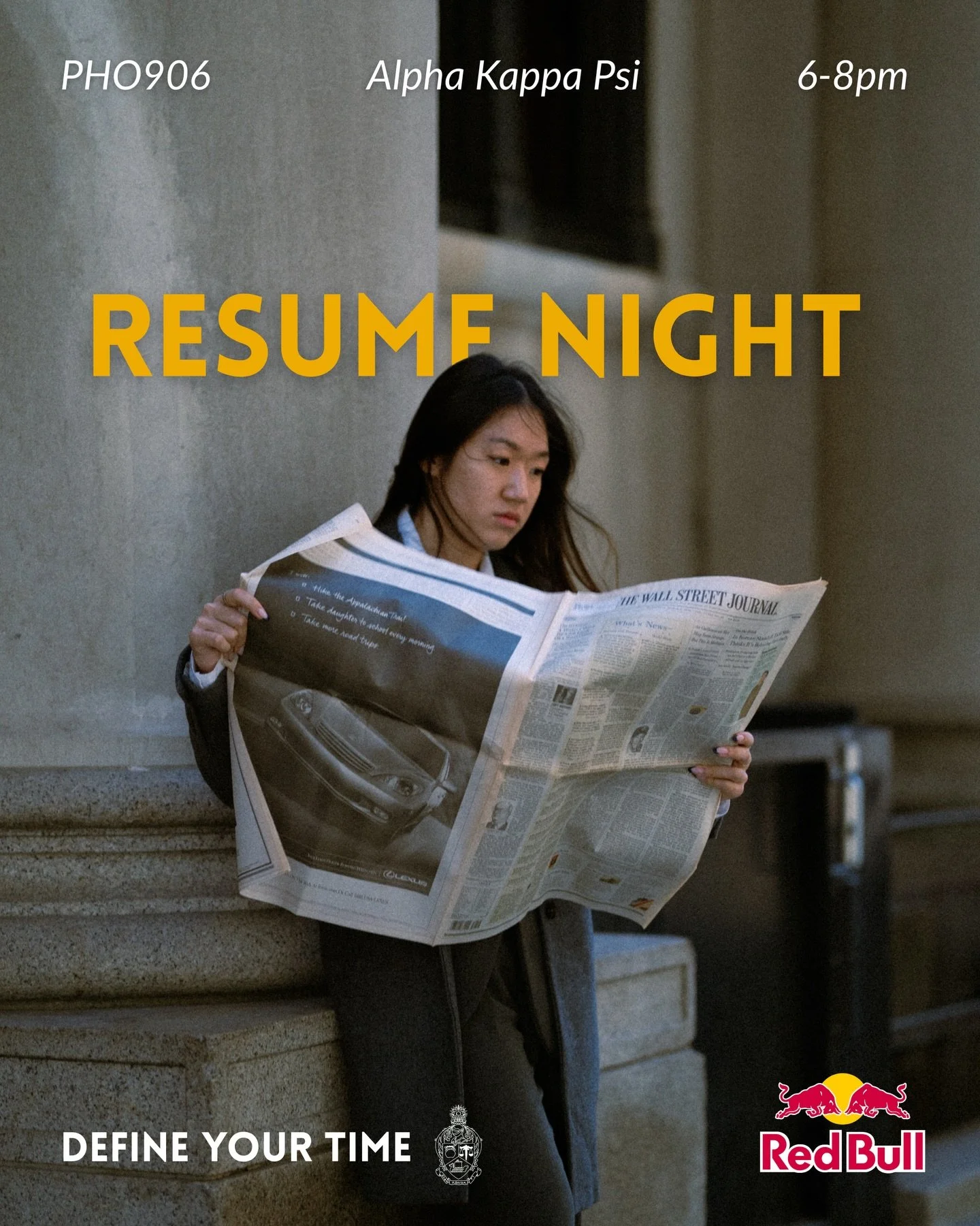 Resume Night tonight at PHO 906 from 6:00
to 8:00 pm!

Bring 4-5 hard copies of your resume and a pen.
Don&rsquo;t worry if your resume isn&rsquo;t perfect, our brothers, Ashley and Bryan, will lead a hands-on workshop to help polish it.

You&rsquo;l