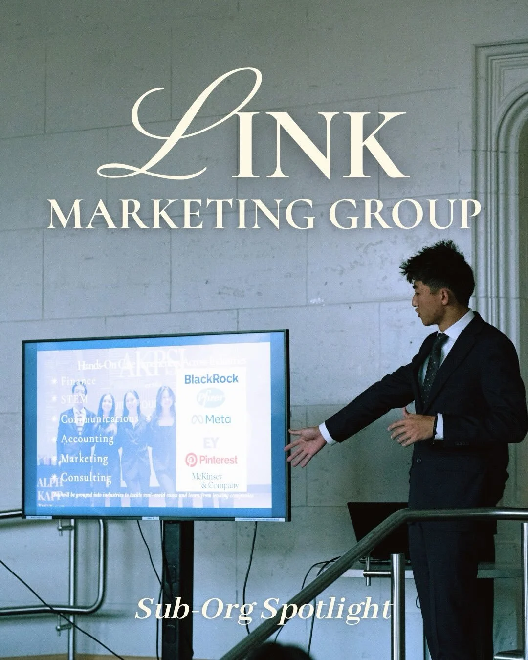 Sub-Org Spotlight | LINK Marketing Group (LMG)

LINK gives brothers interested in marketing the opportunity to turn ideas into real-world experience. Members build skills across creative strategy and marketing execution while gaining hands-on experie
