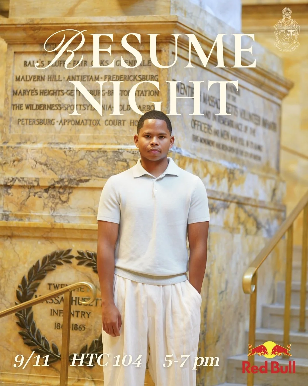Resume Night is tonight from 5&ndash;7 PM in HTC 104!

Bring 4&ndash;5 hard copies of your resume and a pen. Our brothers will kick off the night with a hands-on workshop, followed by the opportunity to connect with members and receive personalized, 