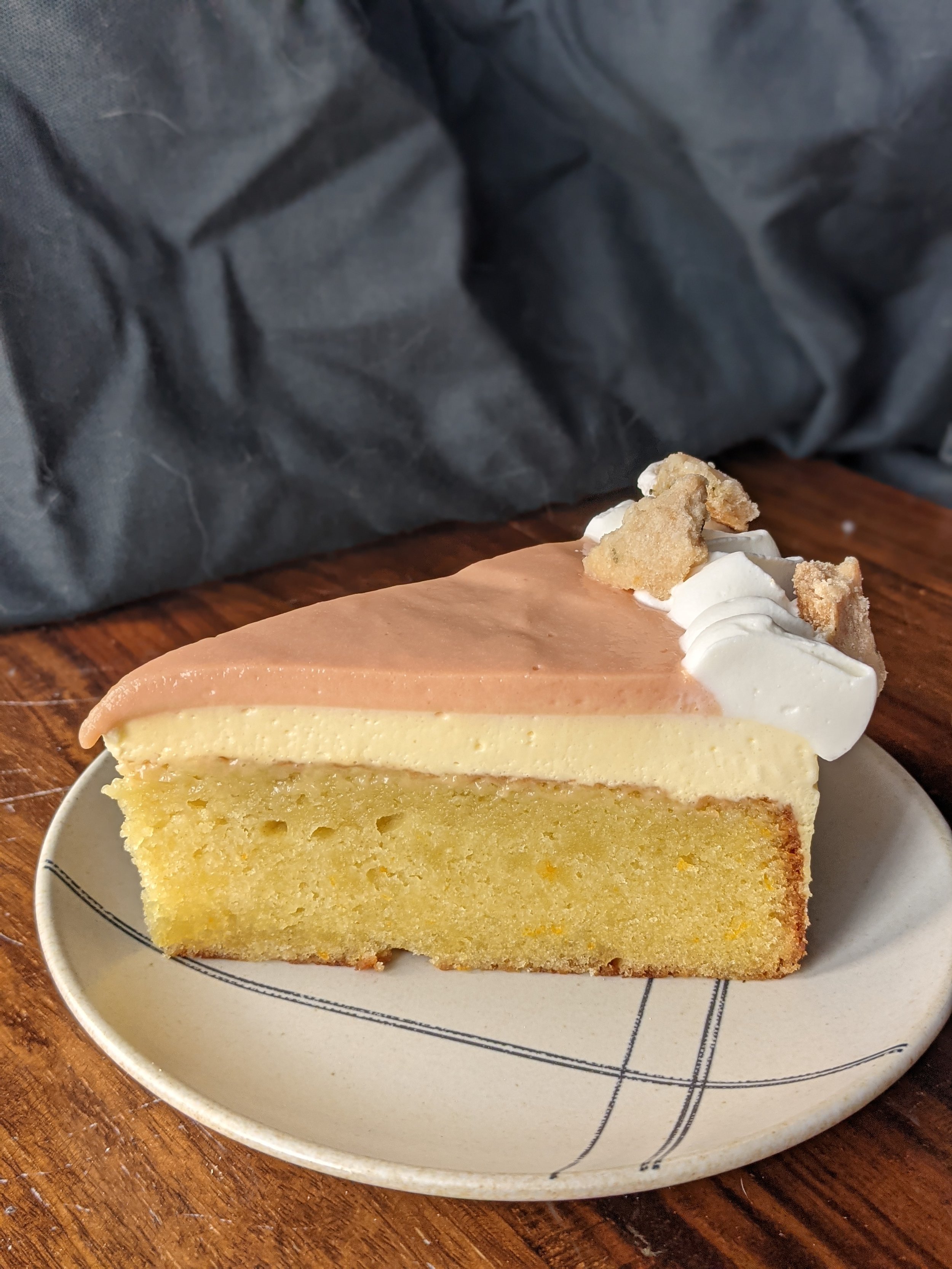 Olive Oil Cake with Yogurt Mousse and Blood Orange Curd