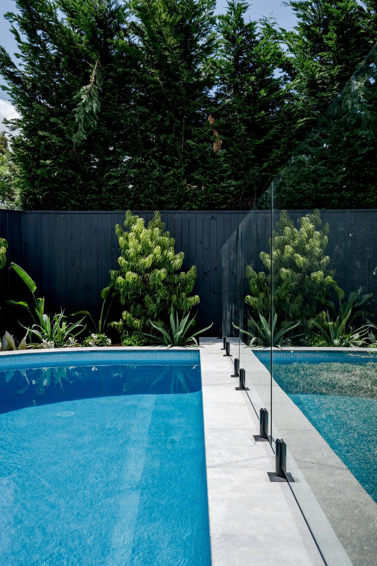Custom concrete pool with curve in NSW