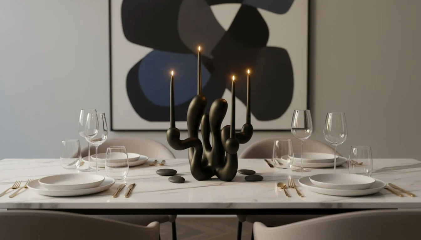 Sculptural Candleholder by Shadia Sabagh (Black) (White) — Shadia