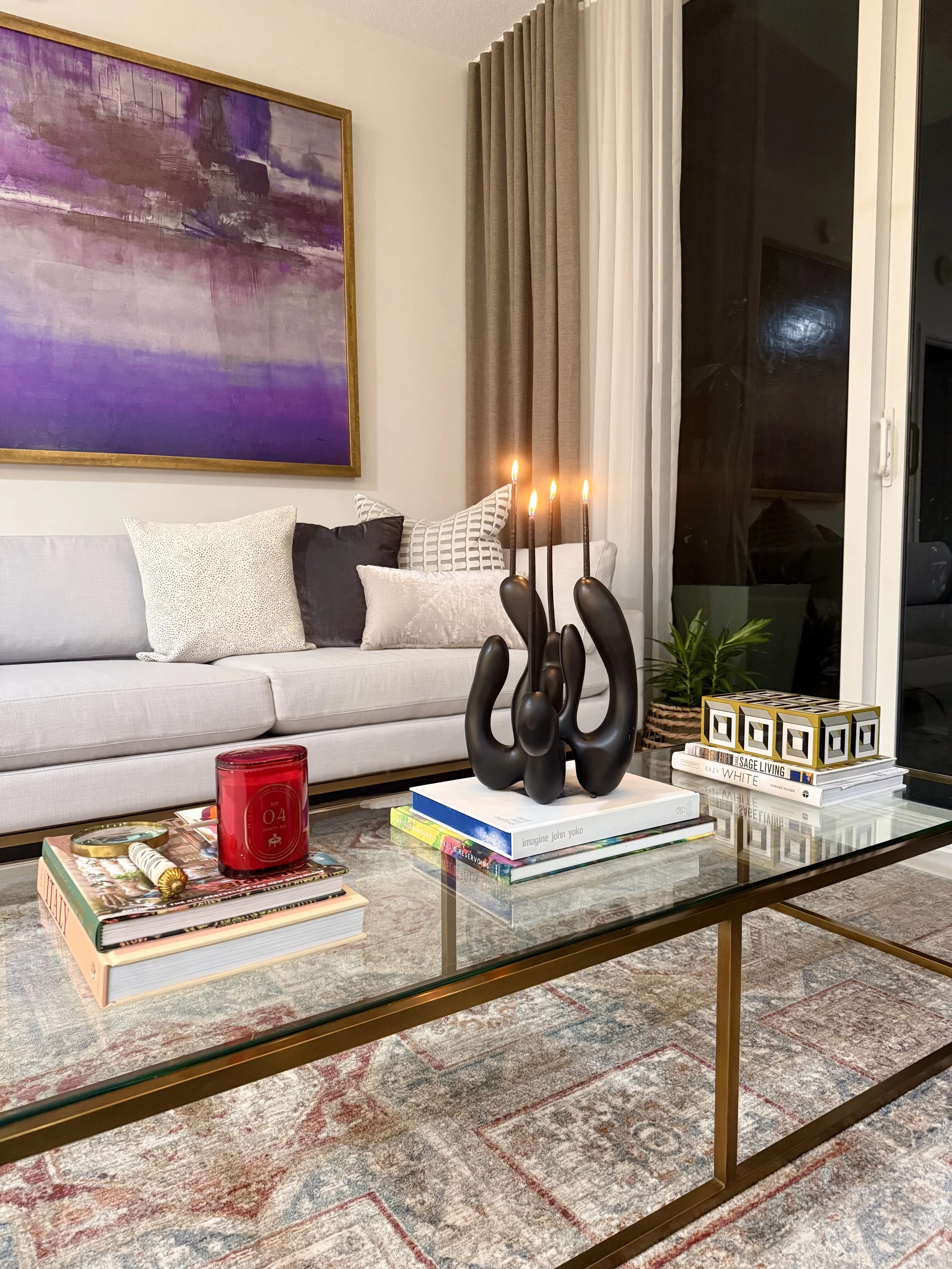 hold the light black in contemporary living room