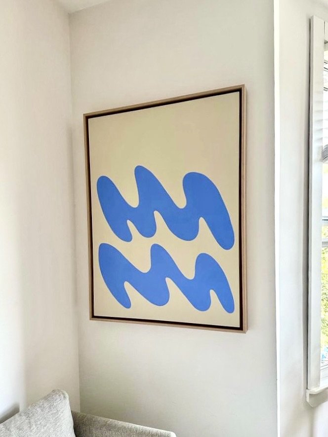 Waves Sky Blue Oak Frame