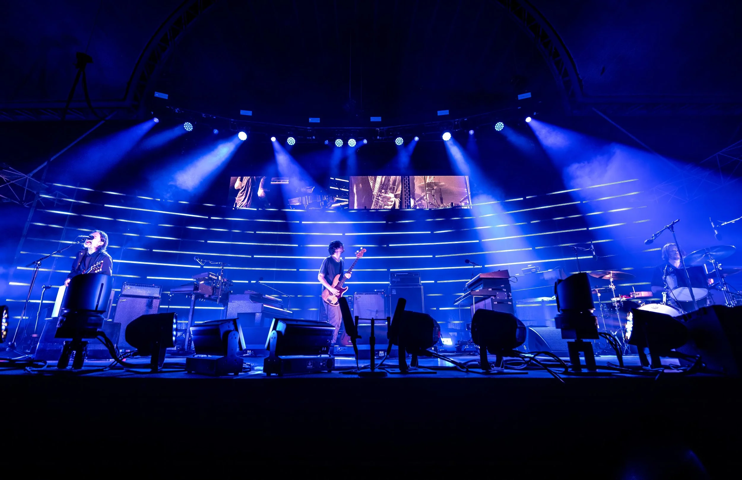 The Smile 2024 Tour - banner LED and Roe LED strips at arena shows, delivered by Universal Pixels