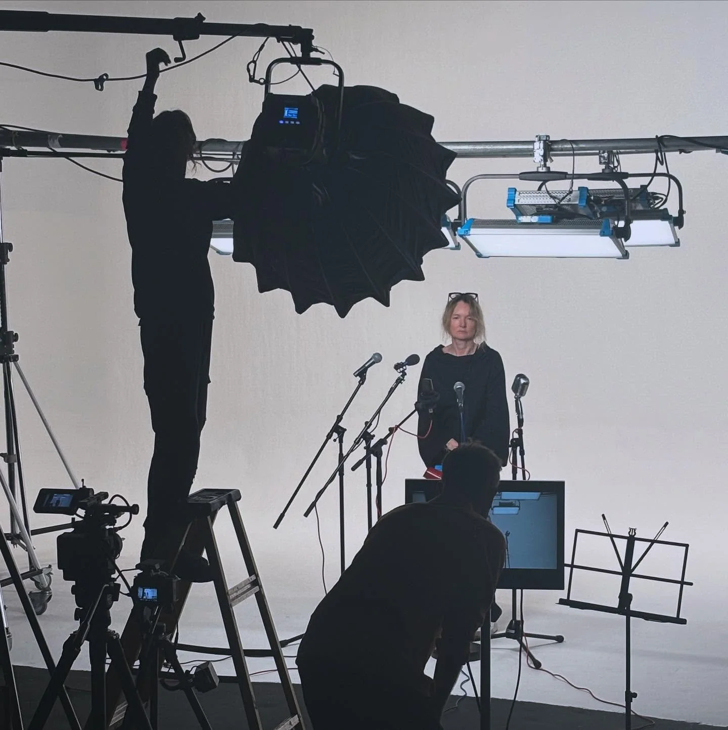 Some #bts from our recent @britishfashioncouncil shoot.
2 weeks till showtime! #countdown #showtime #filmproduction