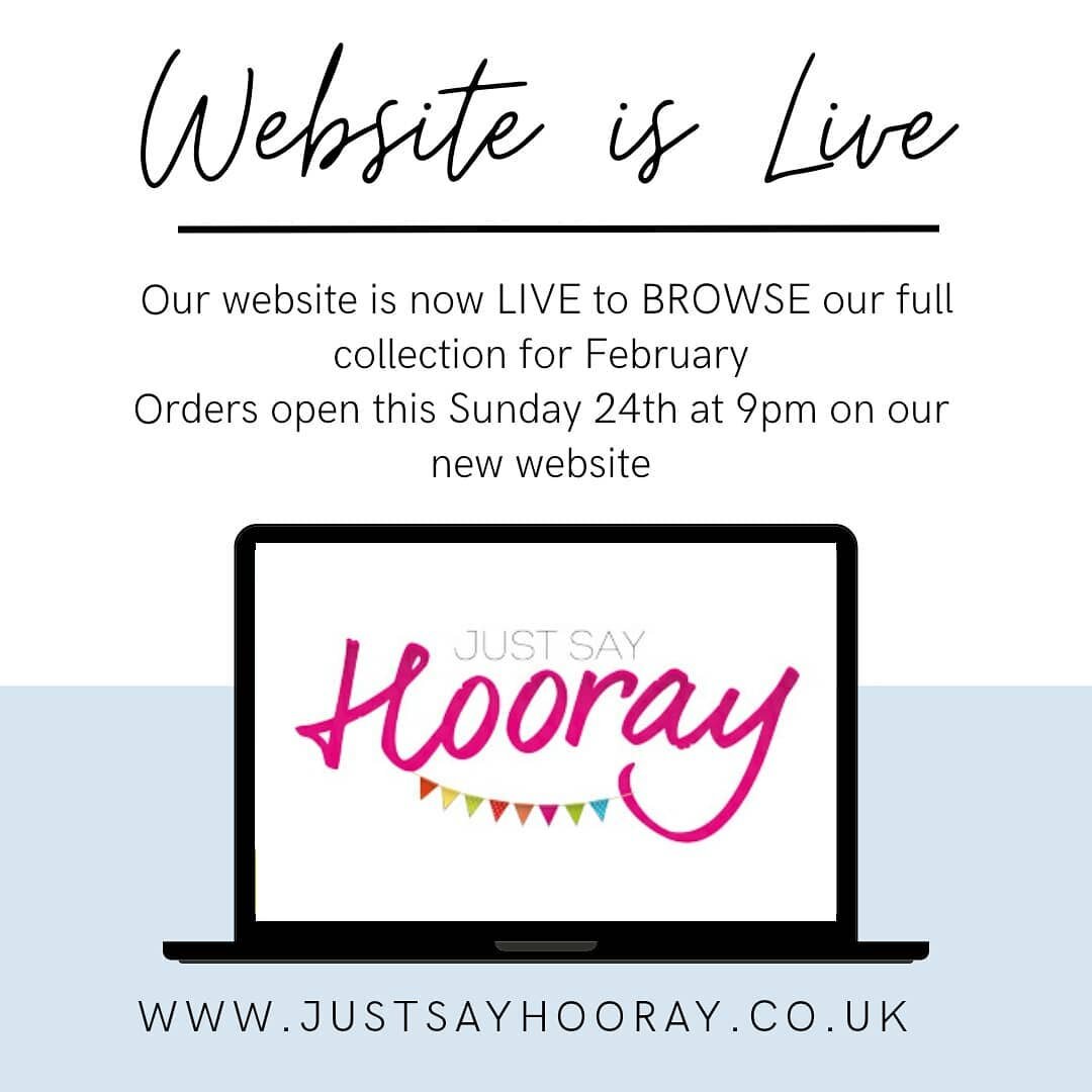 We are LIVE to have a little browse but you'll see you can't add anything to your cart yet, you'll he able to add to cart on Sunday evening at 9pm when orders open 

Happy browsing......

www.justsayhooray.co.uk