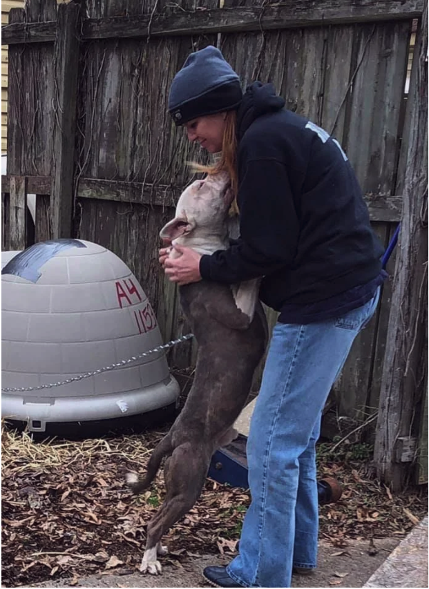 Denise and Rescue Dog