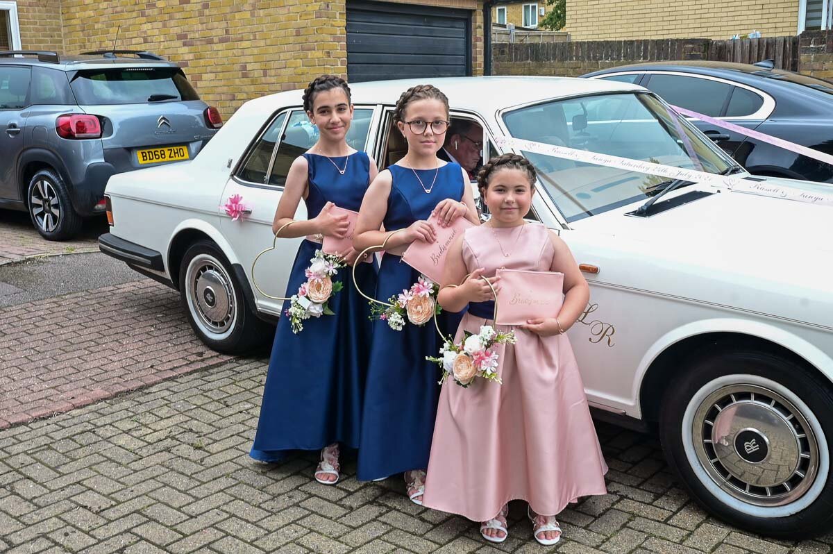  The bridesmaids loved the white Rolls Royce From  Lady R.  