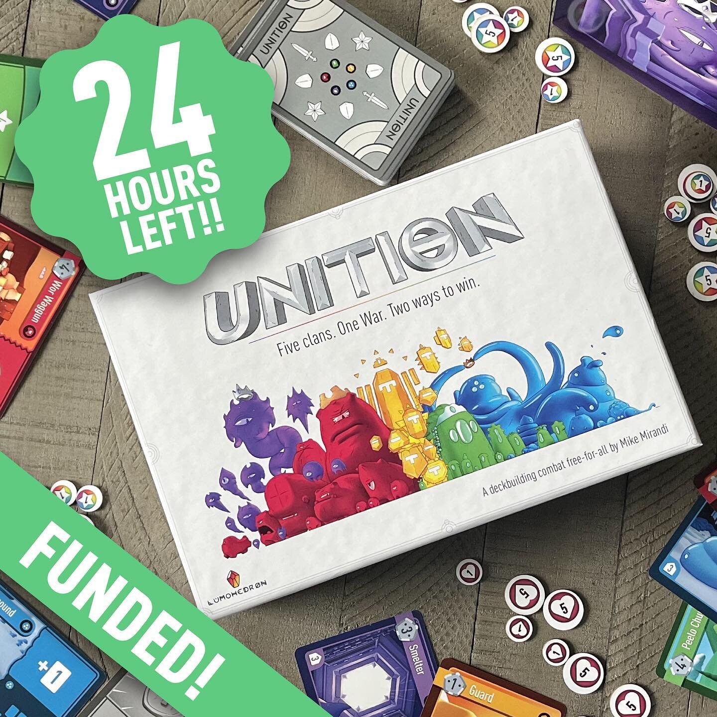 LESS THAN 24 HOURS LEFT!

The official end of the Unition campaign will be tomorrow, April 14th, at 10am. While there will be late pledge options open afterward, it'll be at retail price, so make sure you jump in before it's over if you want the Kick