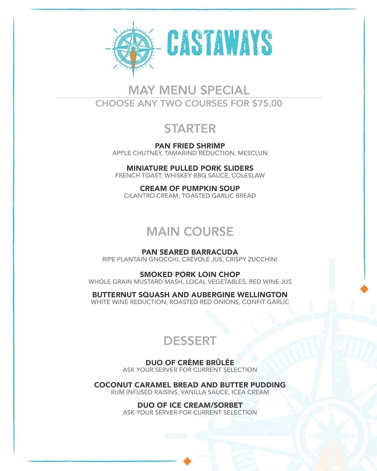 Our May special is here and we&rsquo;re giving you a visual taste of the menu 💁&zwj;♀️ 💁&zwj;♂️⁠
⁠
For $75 you can enjoy 2 of these 3 courses. 🥘⁠
⁠
The weather has been perfect for late afternoons on the patio. It&rsquo;s breezy and there&rsquo;s 