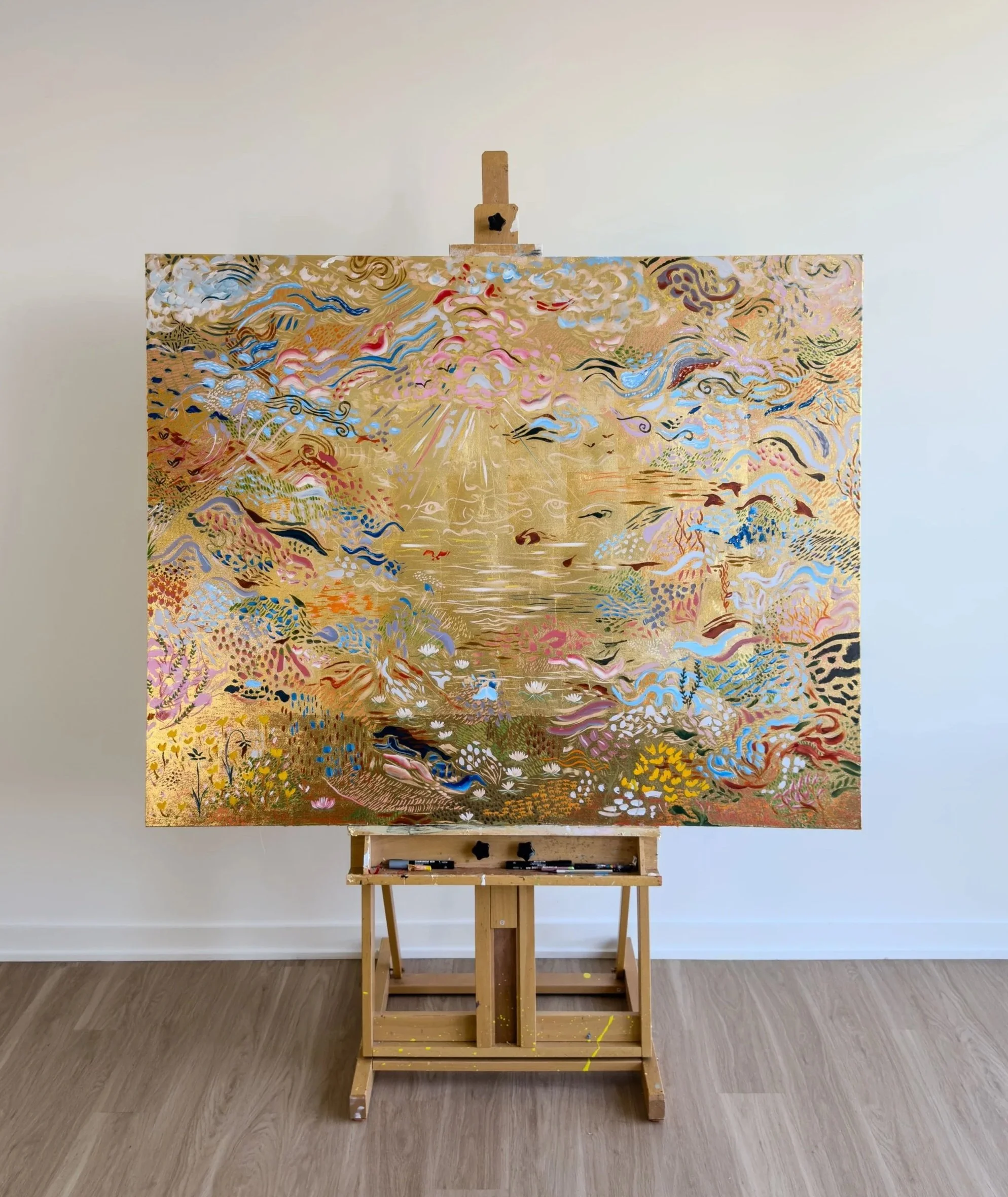 SOLD. The Garden of Earthly Delights
Mixed Media on Canvas 
60" x 48"