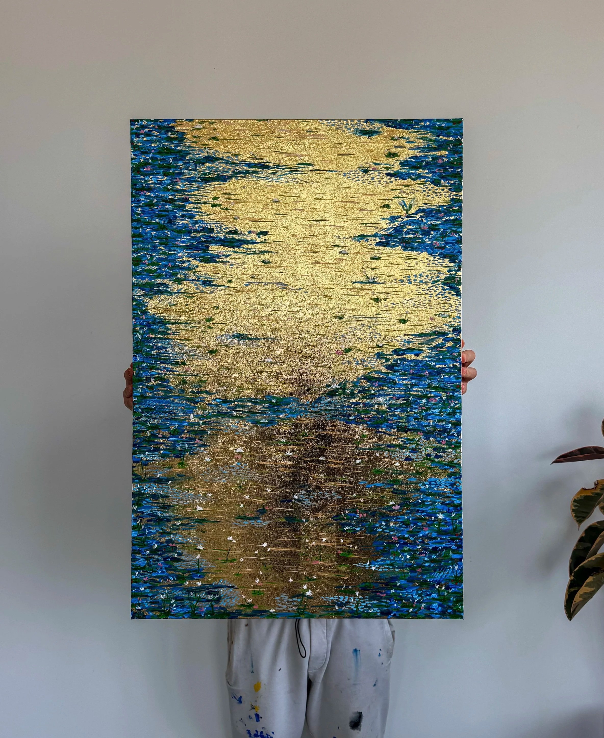 Available. River Run, 2026
Gold Leaf and Oil on Canvas, 24"x36"