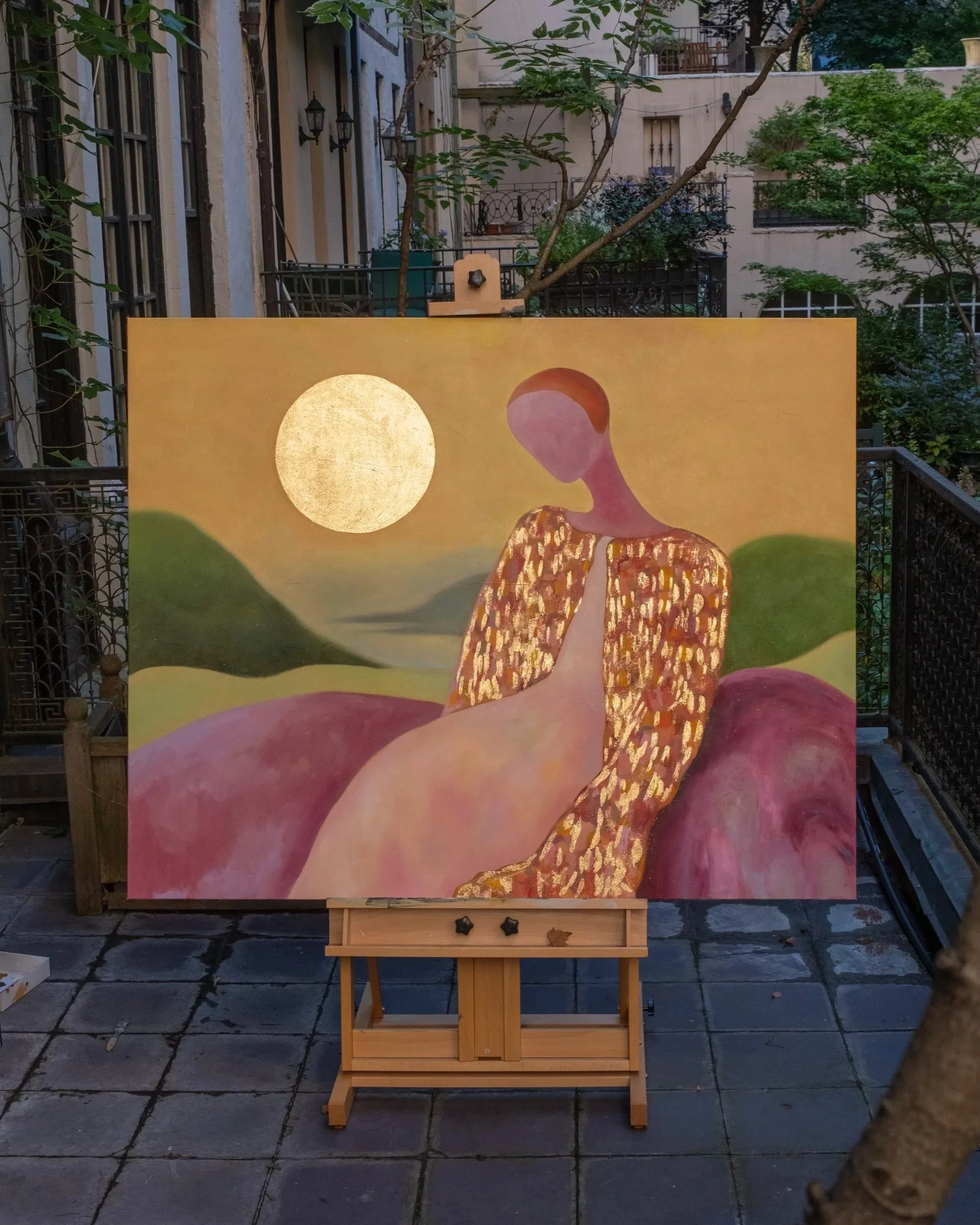 AVAILABLE. Self Realization,
Oil and Gold Leaf on Canvas
60” x 48”