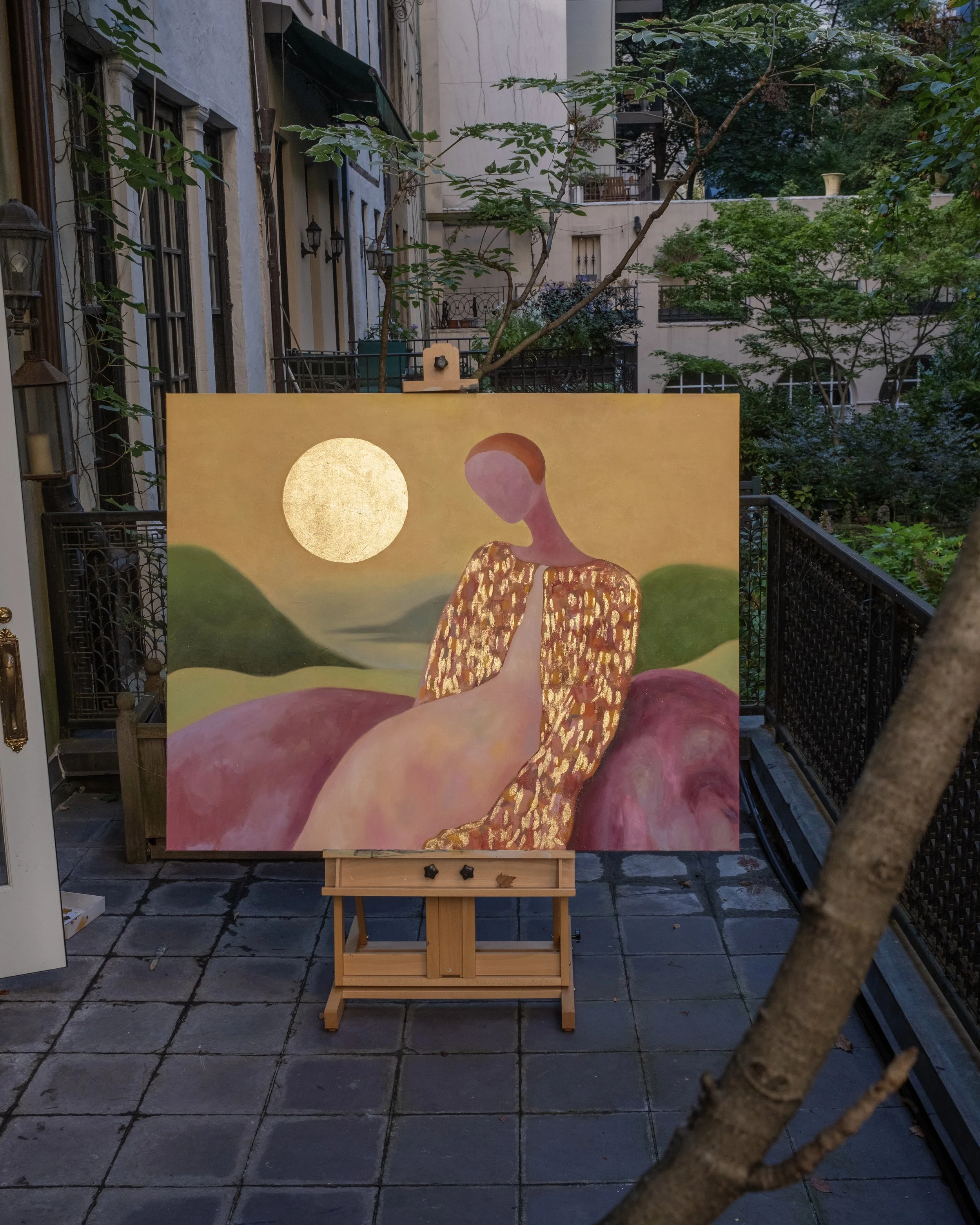 AVAILABLE. Self Realization,
Oil and Gold Leaf on Canvas
60” x 48”