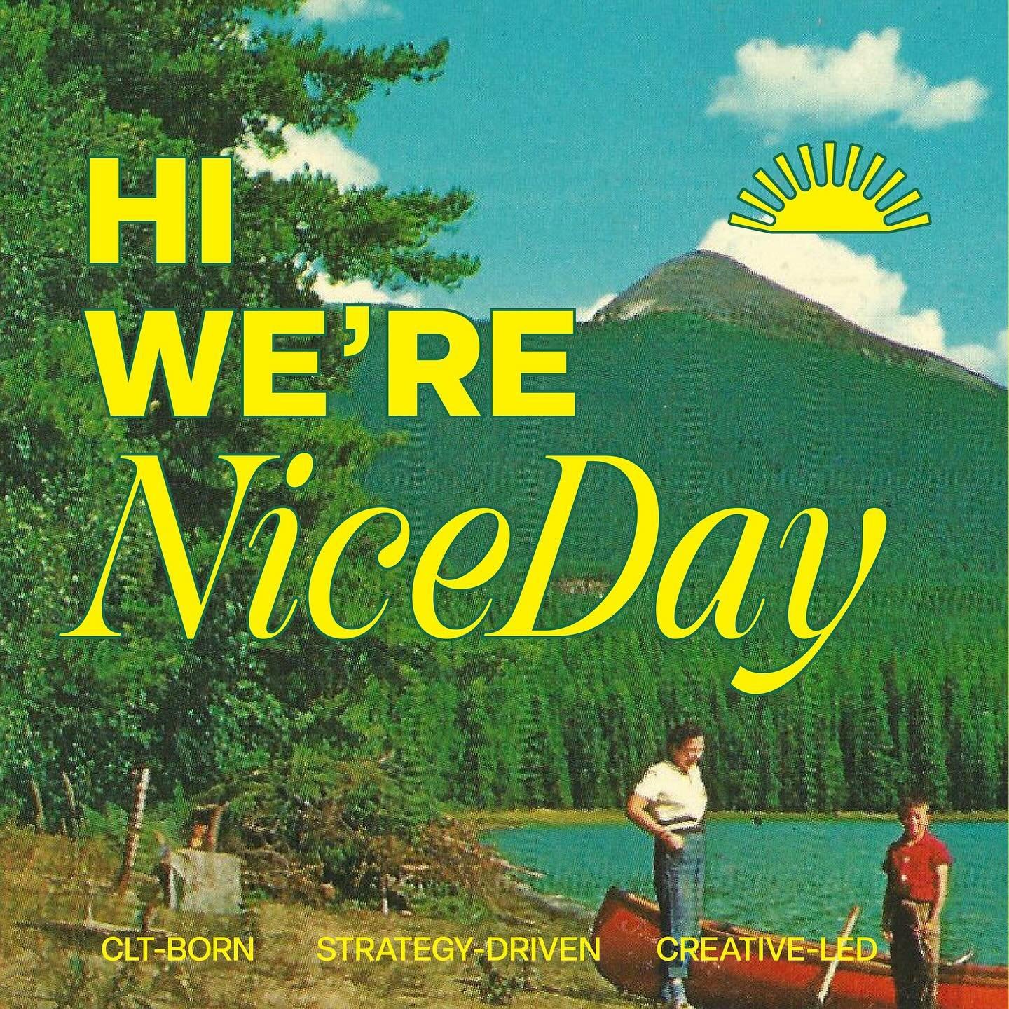 Hi hi! Lots of new faces around here so we thought, let&rsquo;s do a little intro post!☀️⁠
⁠
We&rsquo;re NiceDay! A Charlotte-based creative marketing agency turning hospitality &amp; retail concepts into beautiful, authentic brand experiences.⁠
⁠
Ni