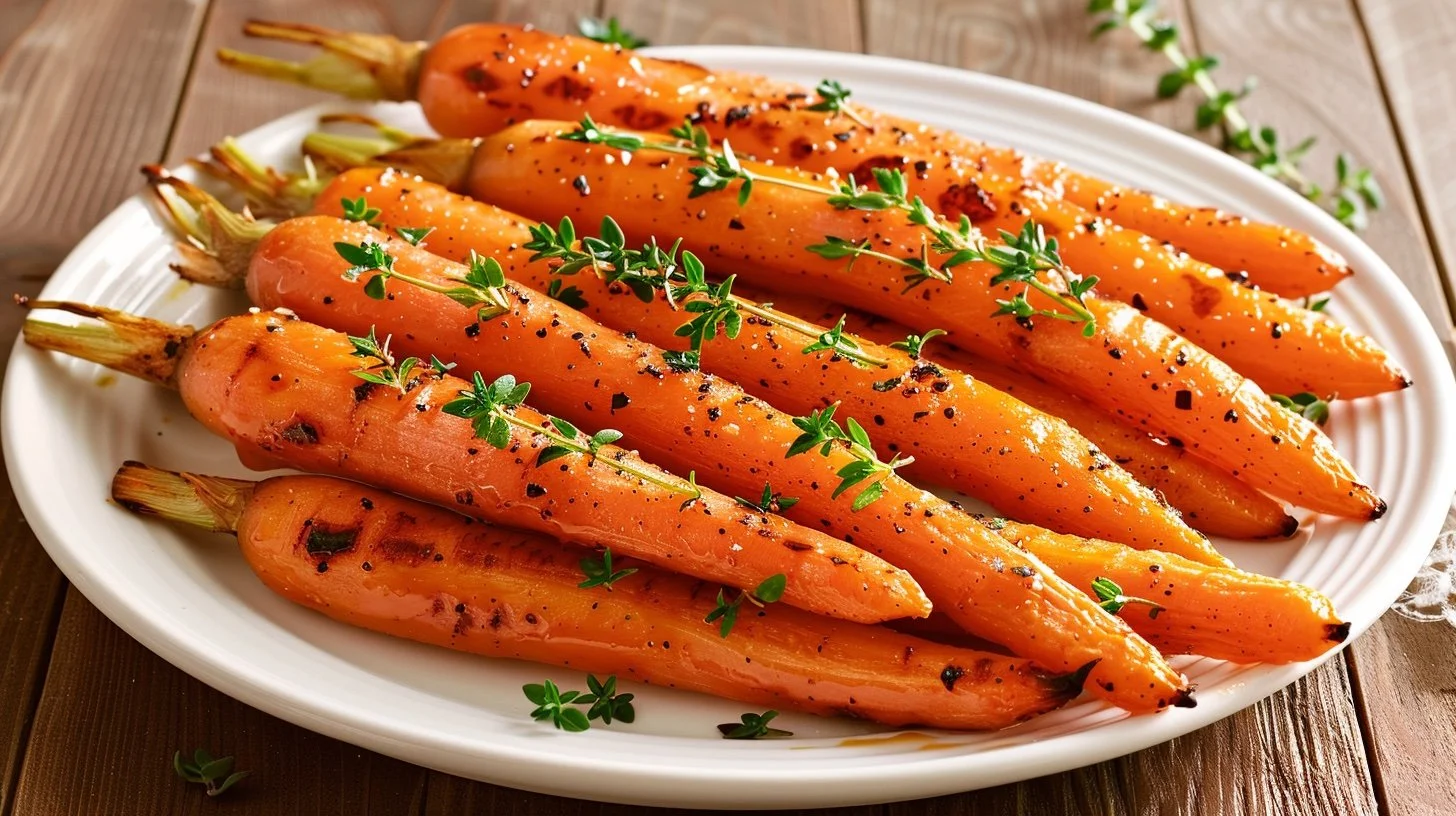Roasted Carrots with Thyme-Infused Maple Glaze &amp; Lemon Zest