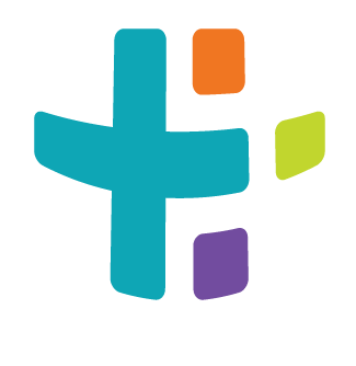 The Plus3 logo: a colorful abstract geometric design with squares and a plus symbol in teal, orange, green, and purple.