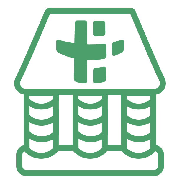 Icon of a government-style building with the P3 logo