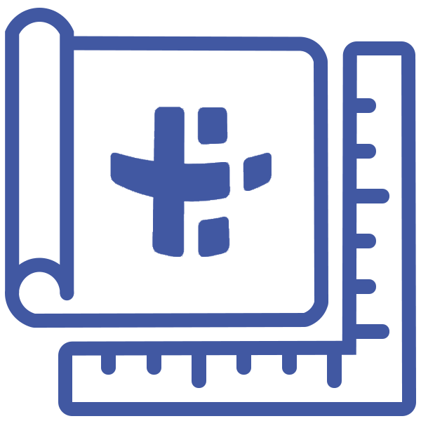 Blueprint with the P3 logo