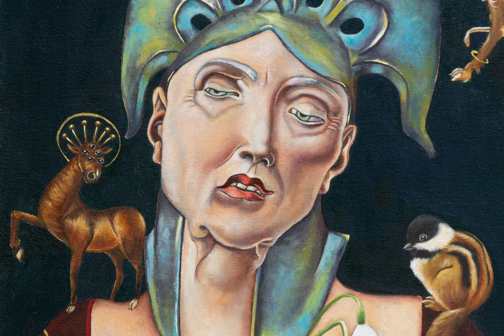 Detail of: Silas Wamsley, After Sorel, 2025. Oil on canvas. 24 x 18 inches.