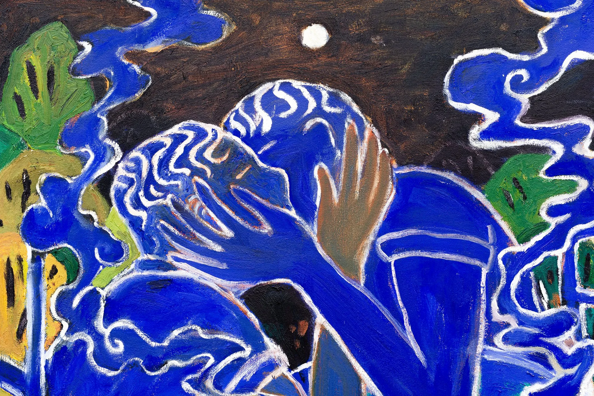 Kayza DeGraff-Ford, Night kiss, 2026. Oil on canvas. 36 x 48 inches. 