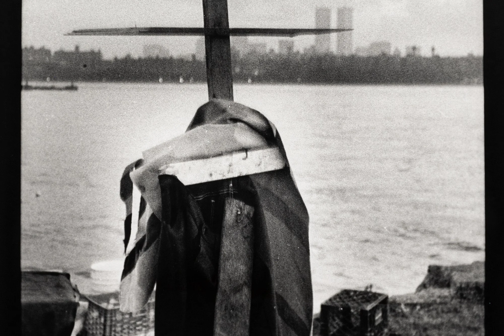 Detail of: Tim Brennan.  Twin Towers , 1999. Black and white photograph. 76.2 x 101.6 cm.
