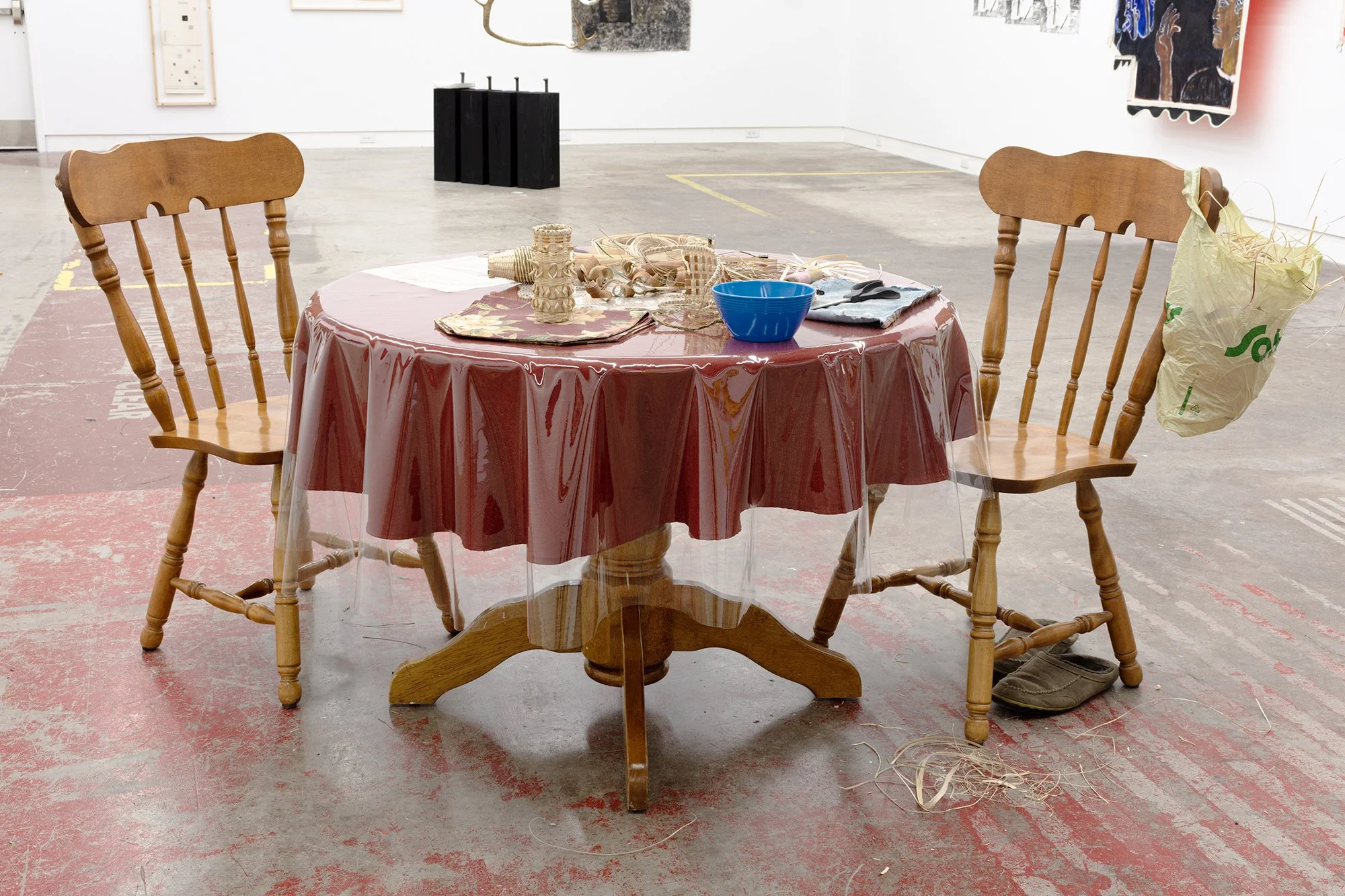 Ursula Johnson, Square One, 2025. Installation. Dimensions variable. Approx. 38 x 42 x 65 inches. 