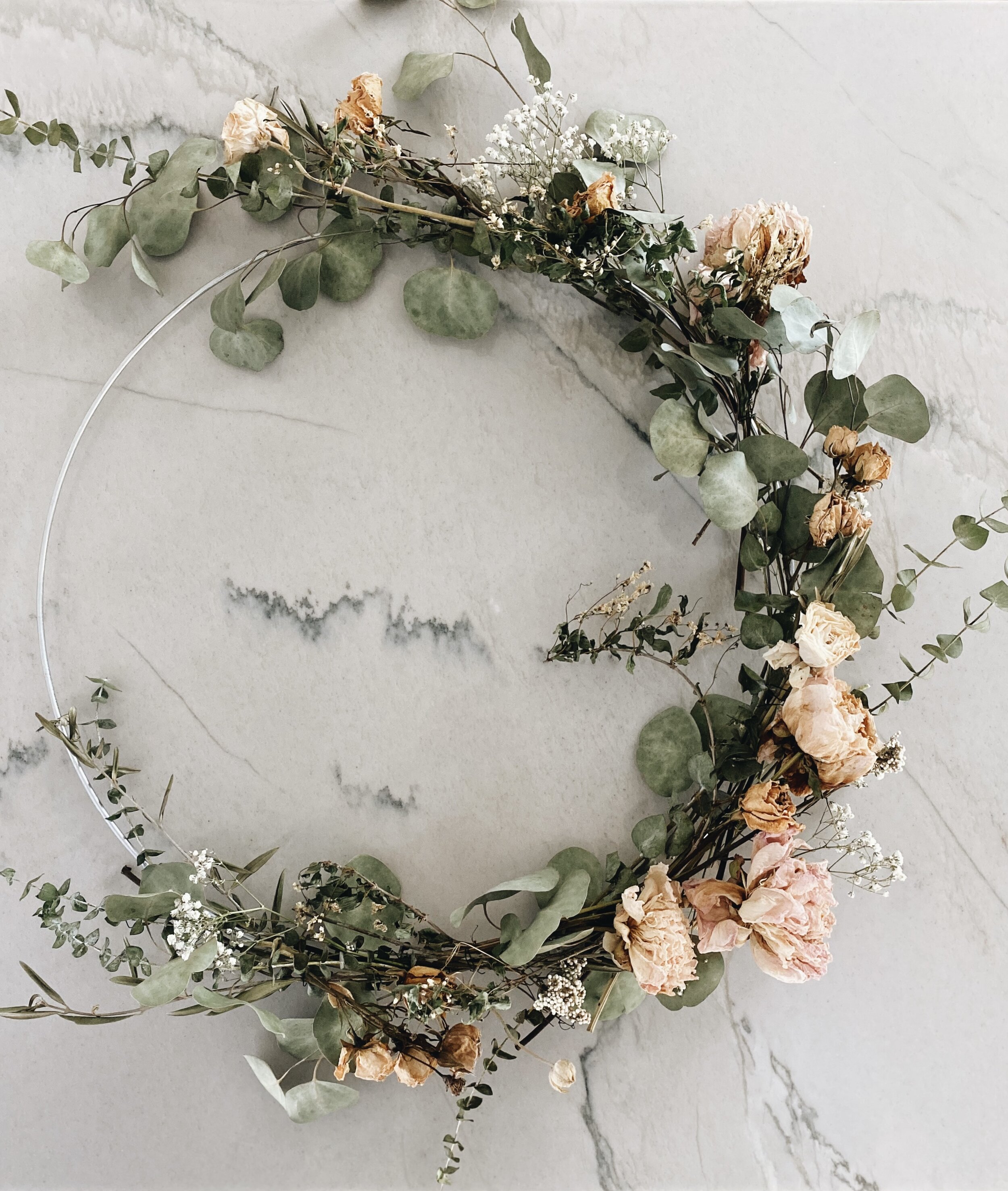 Dried wedding bouquet wreath — hazel & spruce