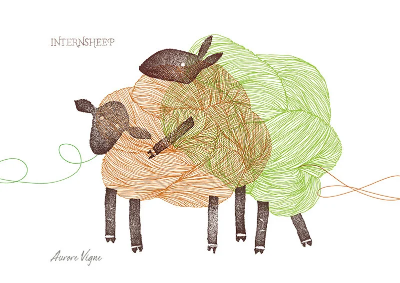 Internsheep

The art print features two balls of yarn in a form of a sheep which are having sex. Threads are passing from one to the other in a suggestive way.
©AuroreVigne