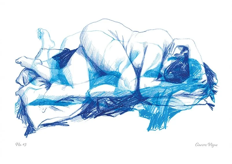 Nude model drawing
No AI - Hand made drawing done with pencils by ©AuroreVigne