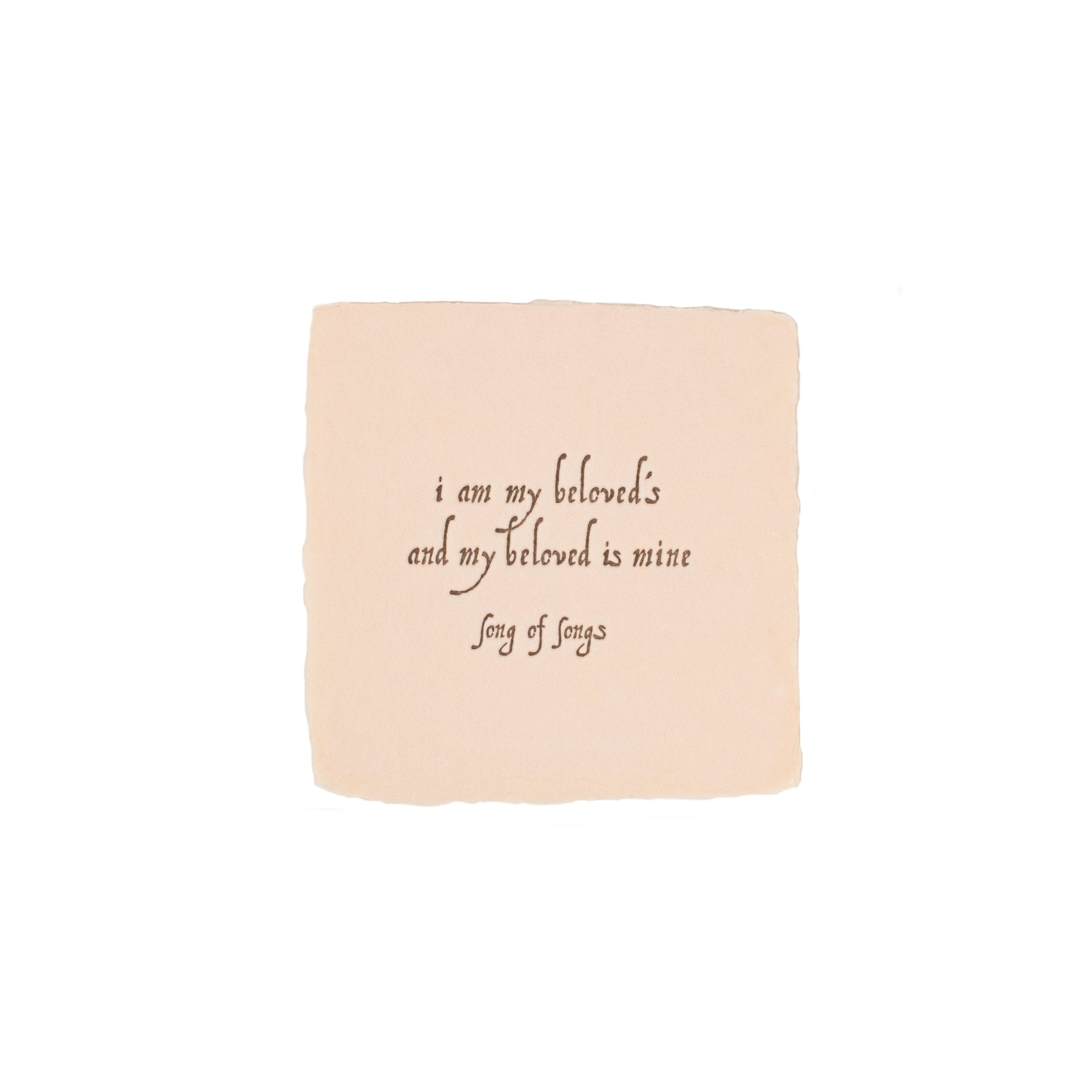 Song of Songs Quote Petite Handmade Paper Letterpress