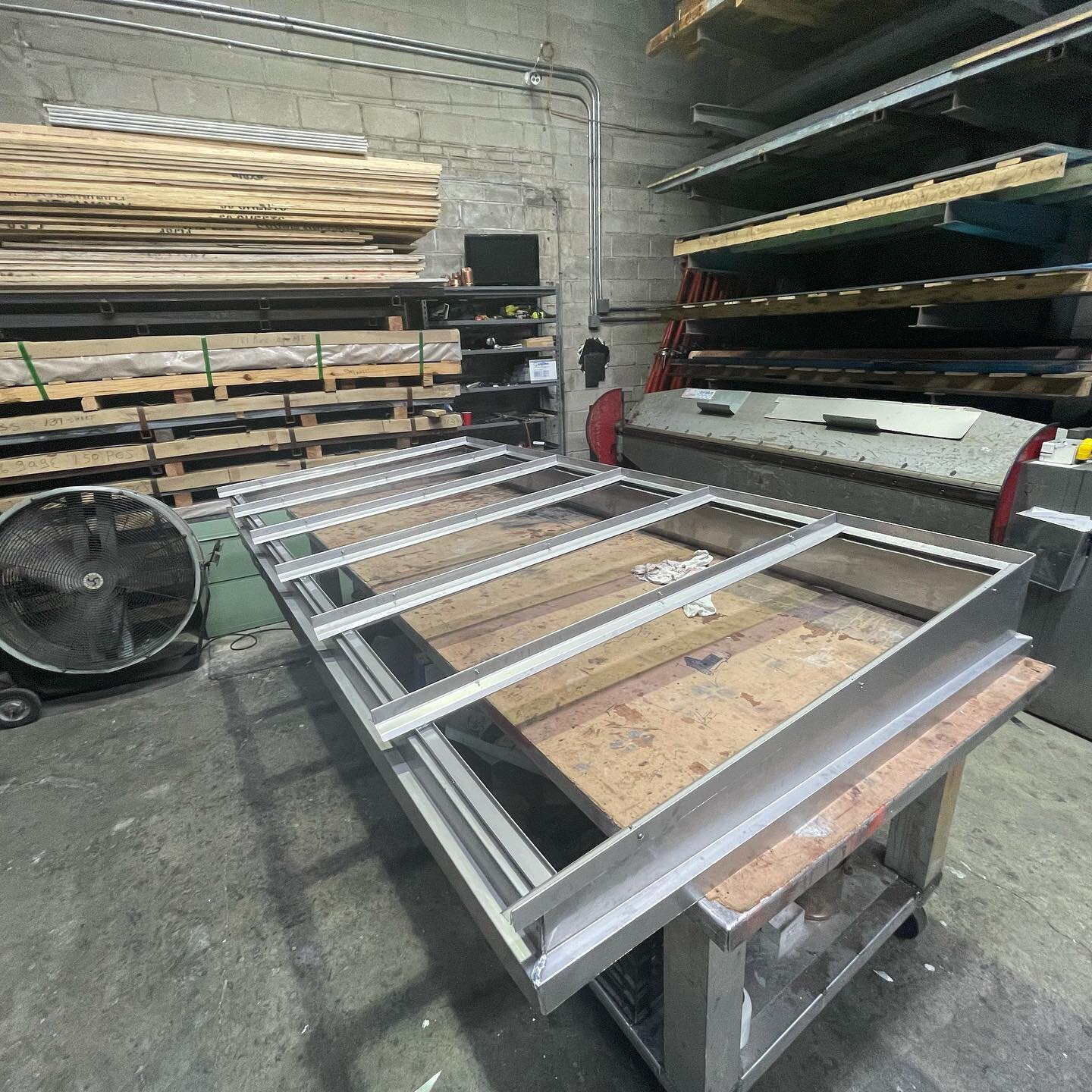 Custom fabricated skylight ready for glazing