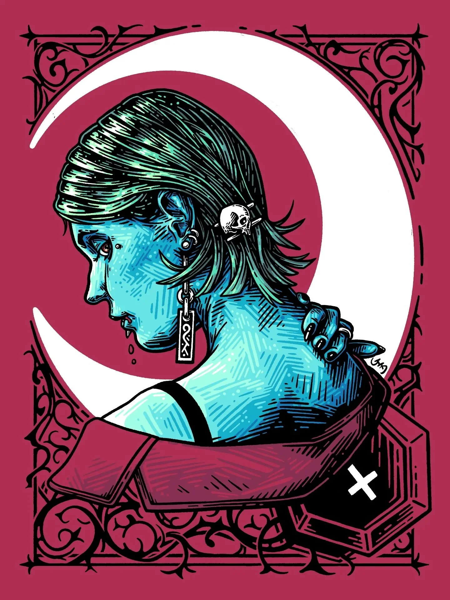 Moonlit Dinner Date.&nbsp; Cold, vile creatures live among us.&nbsp; Despite how they often present themselves, they house nothing besides empty voids deep underneath their pale, icy skin.&nbsp; Driven by greed and lust, they feel nothing.&nbsp; Any 