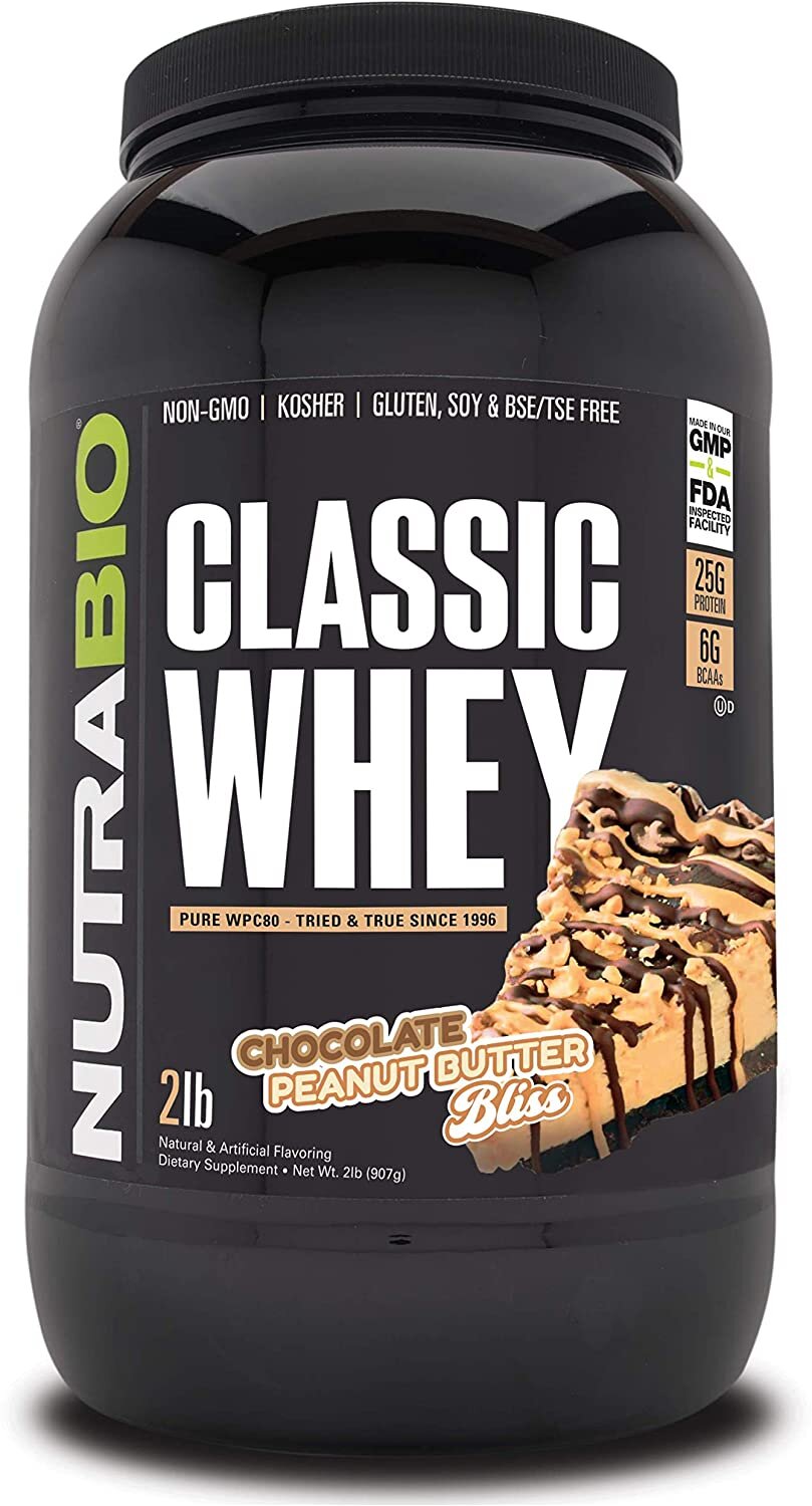 NutraBio - Classic Whey Chocolate Peanut Butter - Great for a late night snack