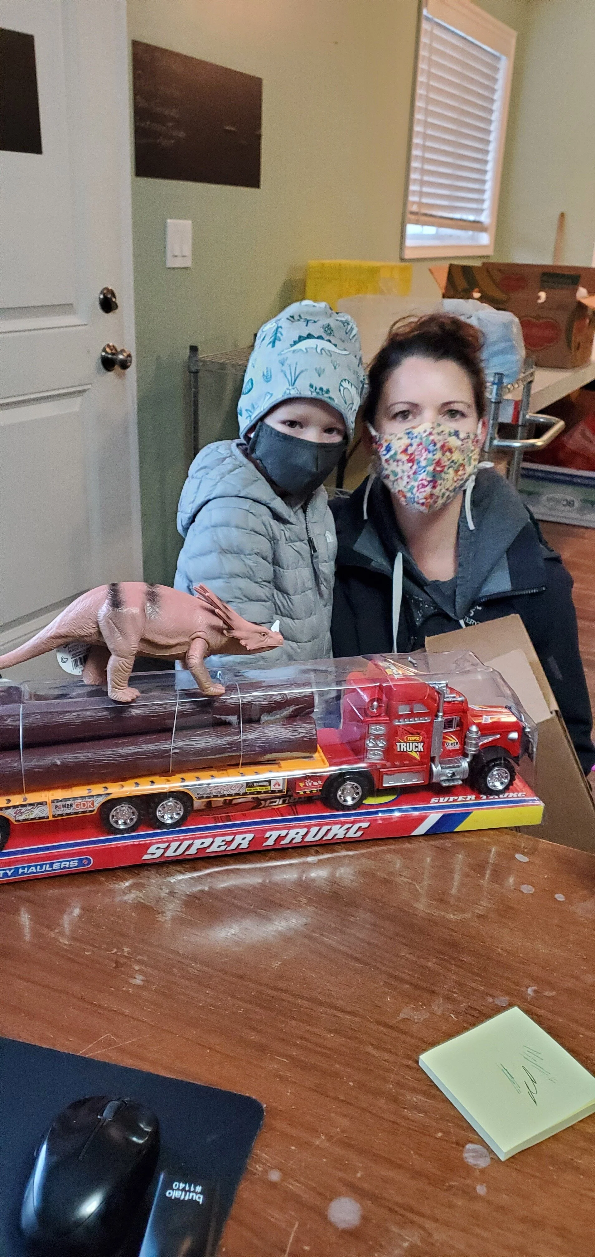 Another young caring child brings in a few nice things to donate!