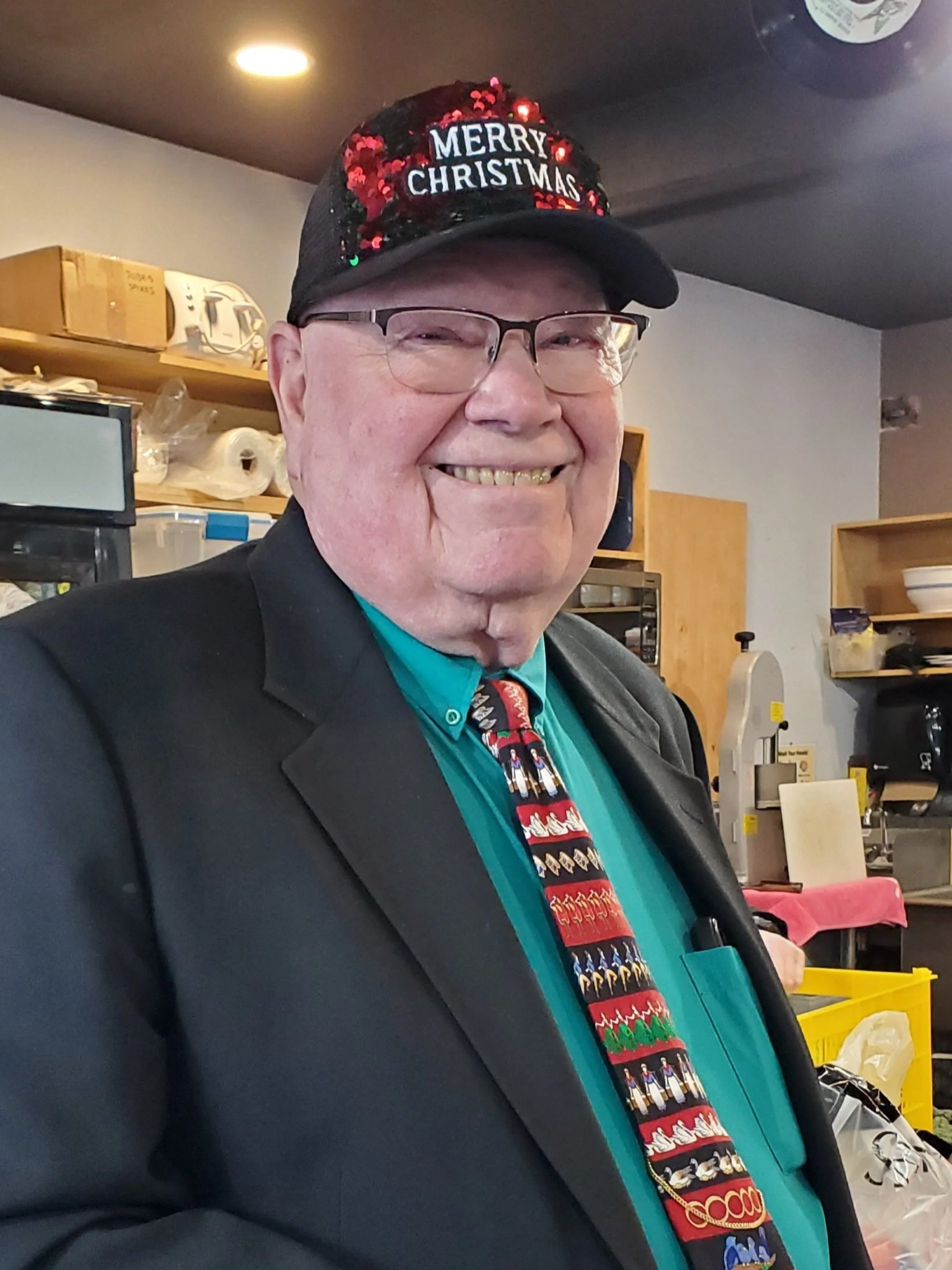 Robert's happy with this Christmas Hamper turnout!