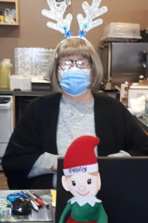 Peggy greets everyone that comes in!