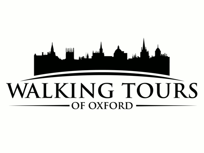 Silhouette of Oxford skyline with text 'Walking Tours of Oxford' below it.