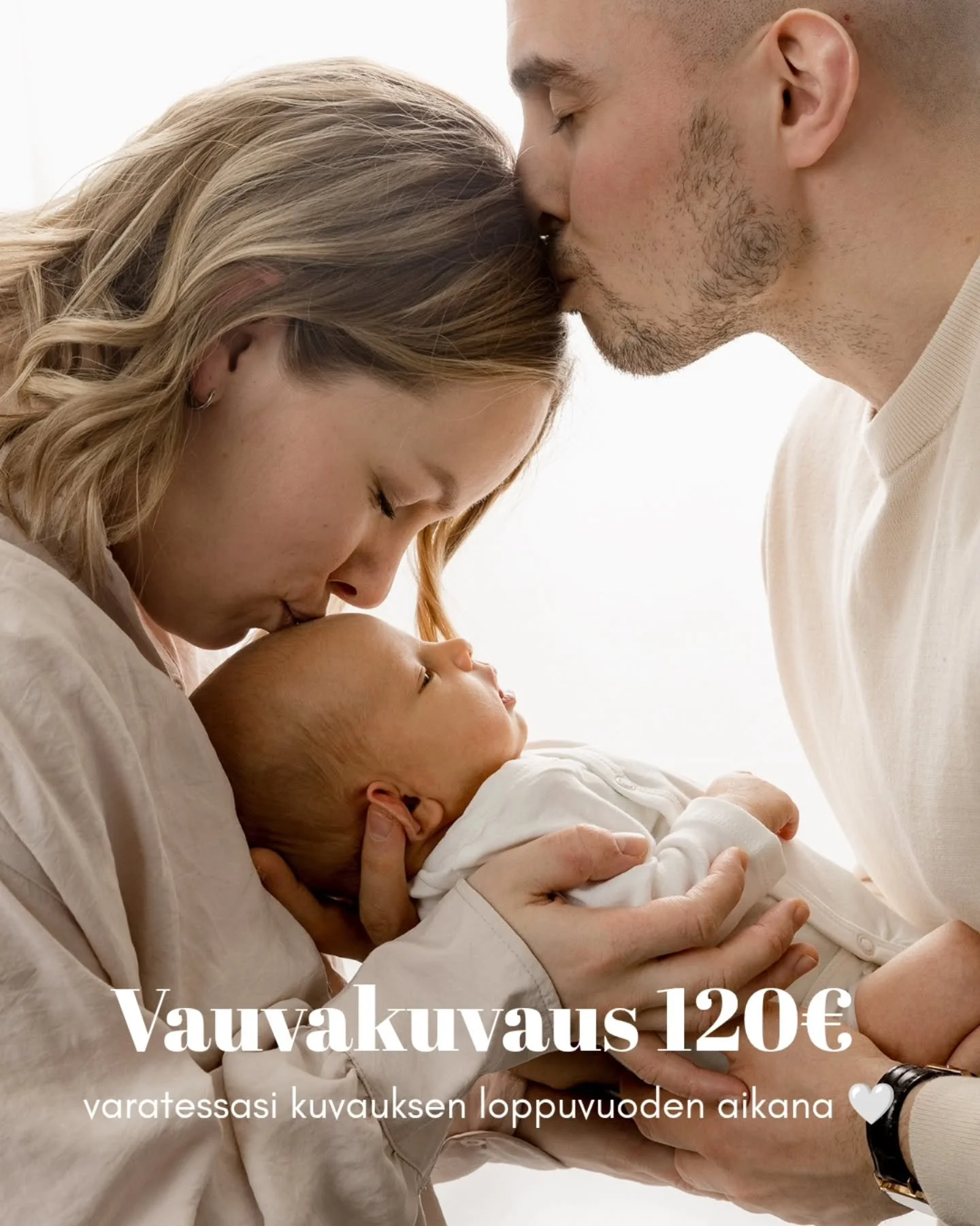 Loppuvuoden ajan tarjoan kuvausmaksun vauvakuvauksiin edullisemmin 🤍

(Kuvausmaksu normaalisti 150&euro;)

Kuvatiedostot ostetaan erikseen koevedosgalleriasta. Pieni etu my&ouml;s niist&auml; loppuvuoden ajalle:

5kpl 120&euro; (norm. 140&euro;)
10 