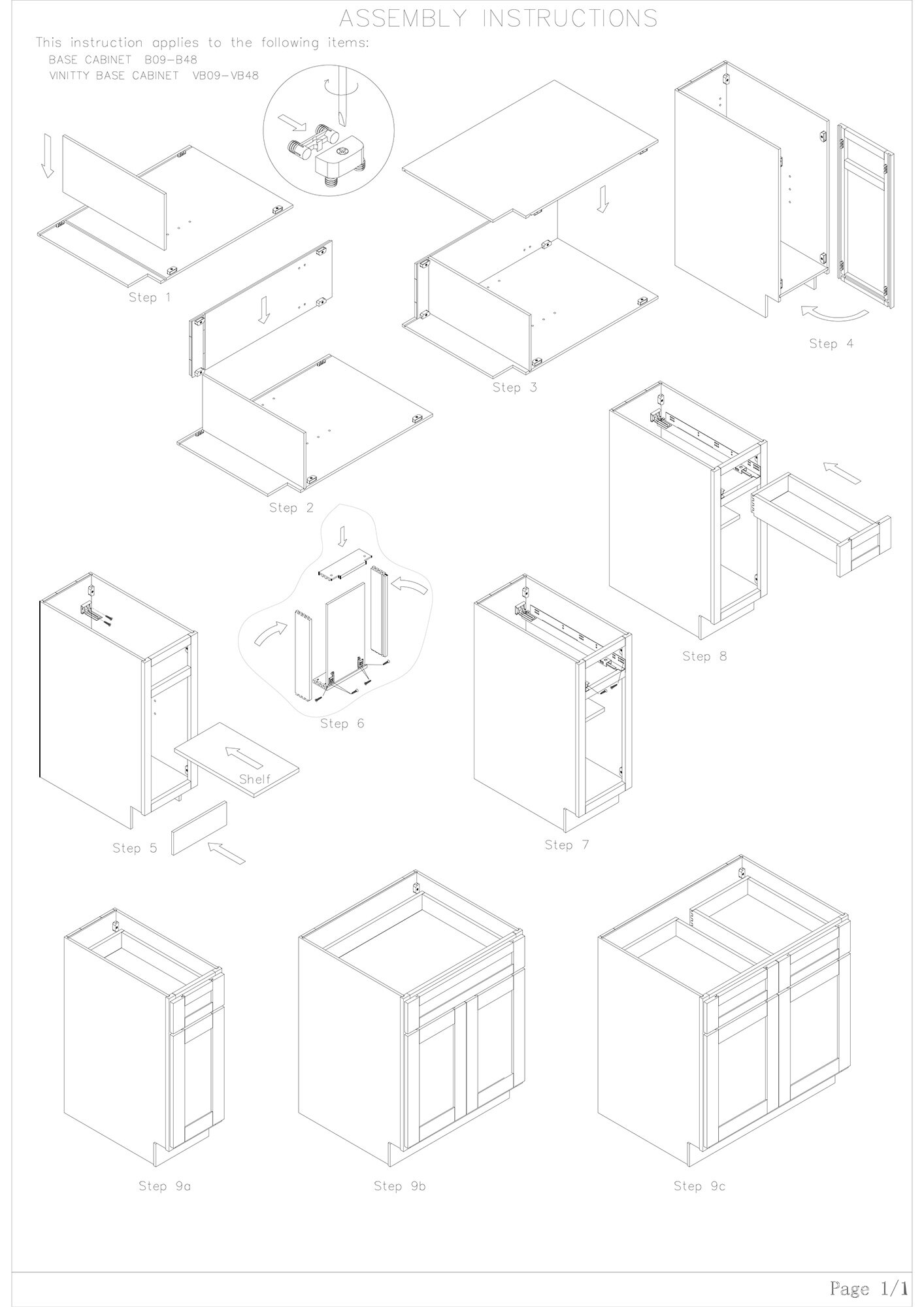 Cabinet Assembly Instructions