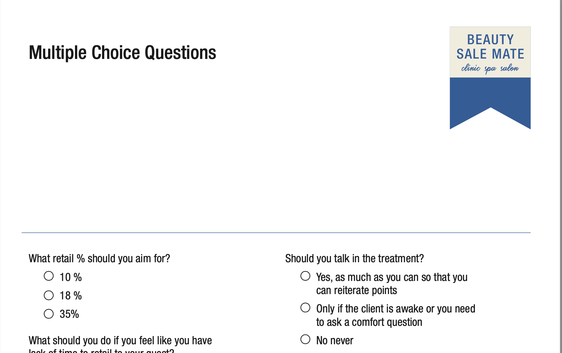 Multiple Choice Questions