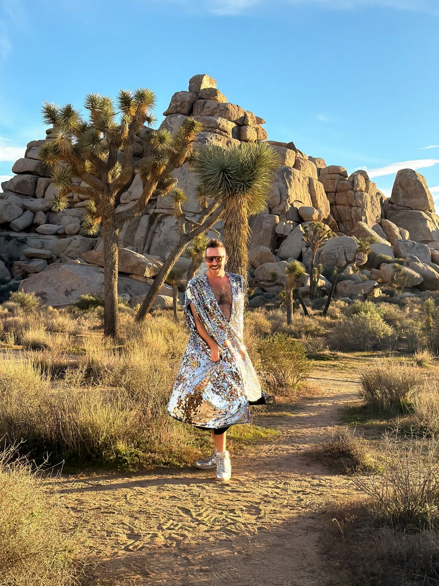 Category is Priscilla Queen of the Desert!🌵 💅 🪩 

Joshua Tree is where desert magic becomes a full-body experience. Two epic desert worlds collide here, the Mojave and the Colorado, and suddenly you&rsquo;re on a rock-climbing, stargazing, queer-g