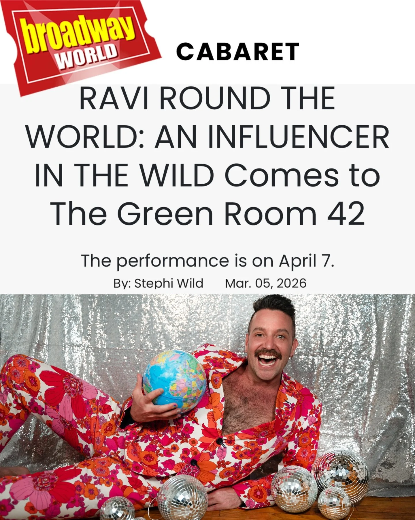 Coming back to the stage! My 1 man show Ravi Round The World: An Influencer In The Wild is coming to NYC on April 7 at 7pm at @thegreenroom42! Ticket link in bio.
Thanks for the article @officialbroadwayworld 

In 'Ravi Round The World: An Influnecer