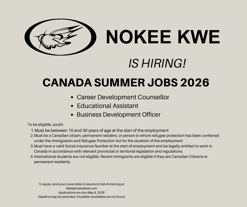 Nokee Kwe is Hiring Canada Summer Jobs 2026!