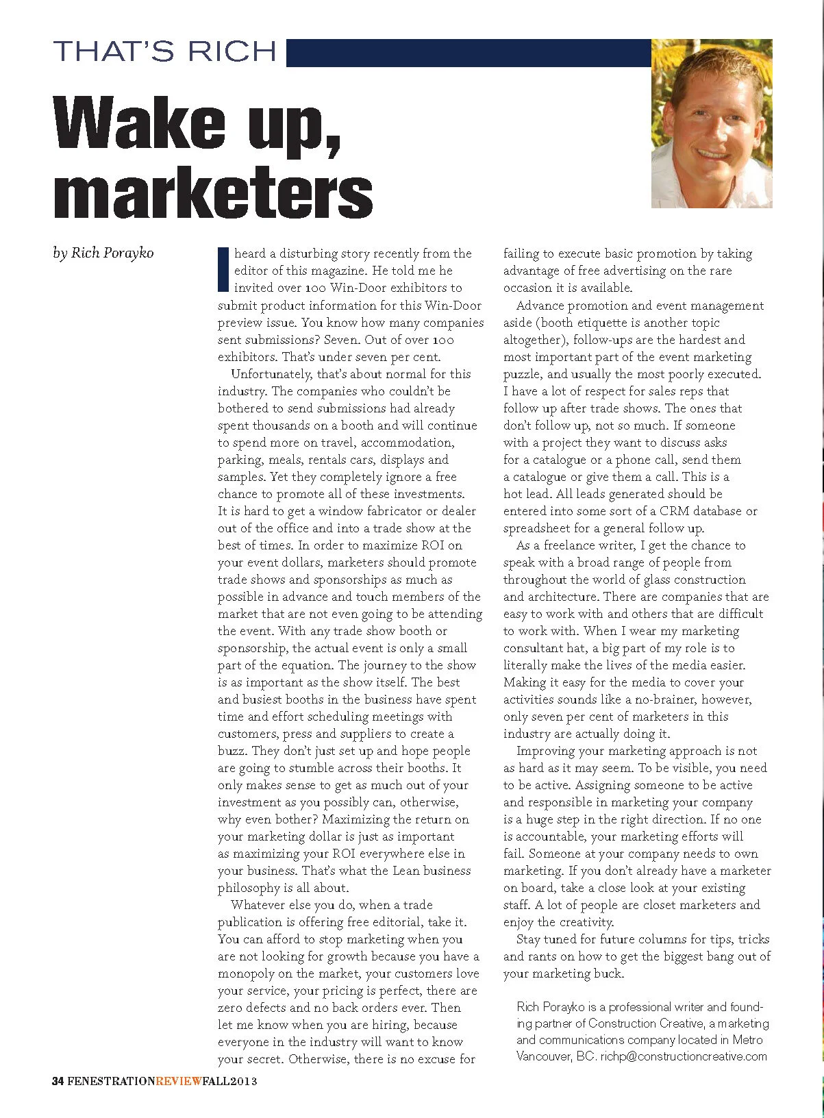 That's Rich - Wake up, marketers