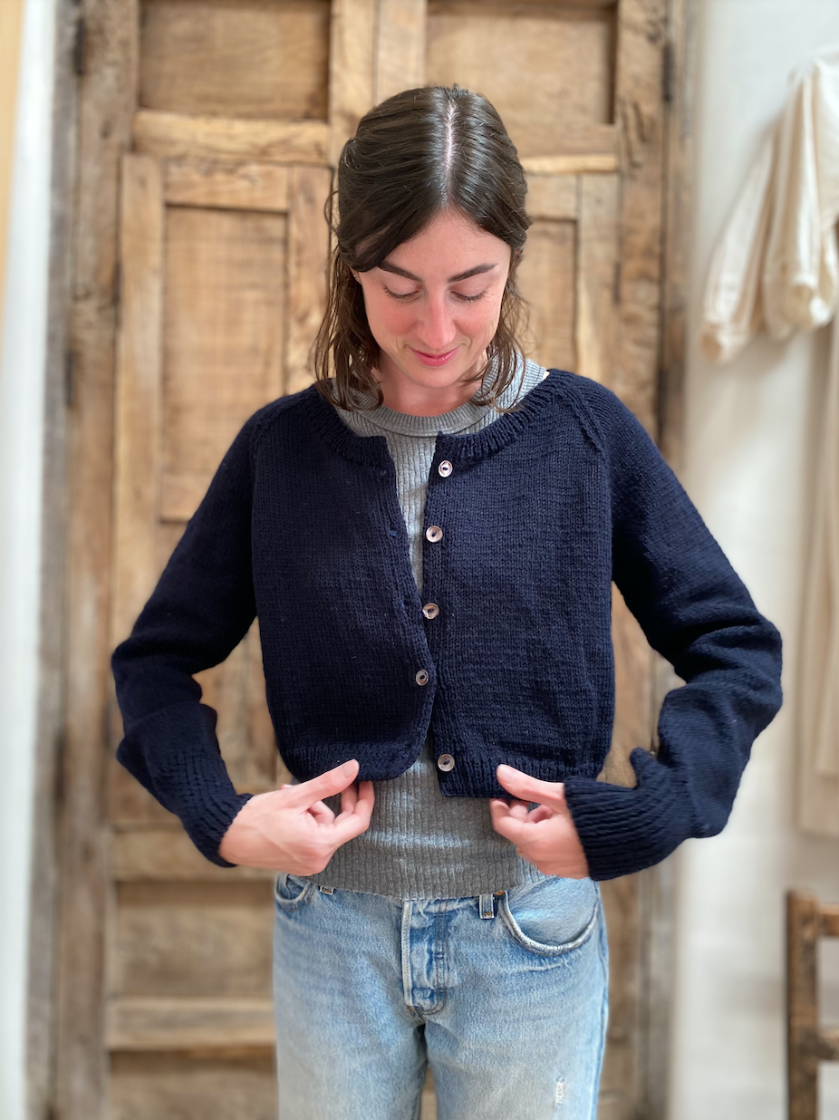 Knit Cardigan Merino Wool Cropped Cardigan Hand Knit Merino Wool